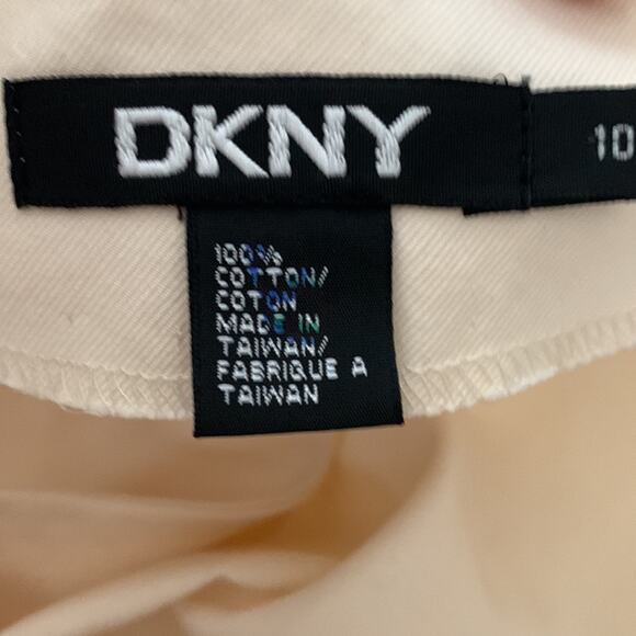 Vintage 90s/Y2K DKNY Classic Timeless Ivory Cotton Sheath Dress - Size 10 - Picture 6 of 7